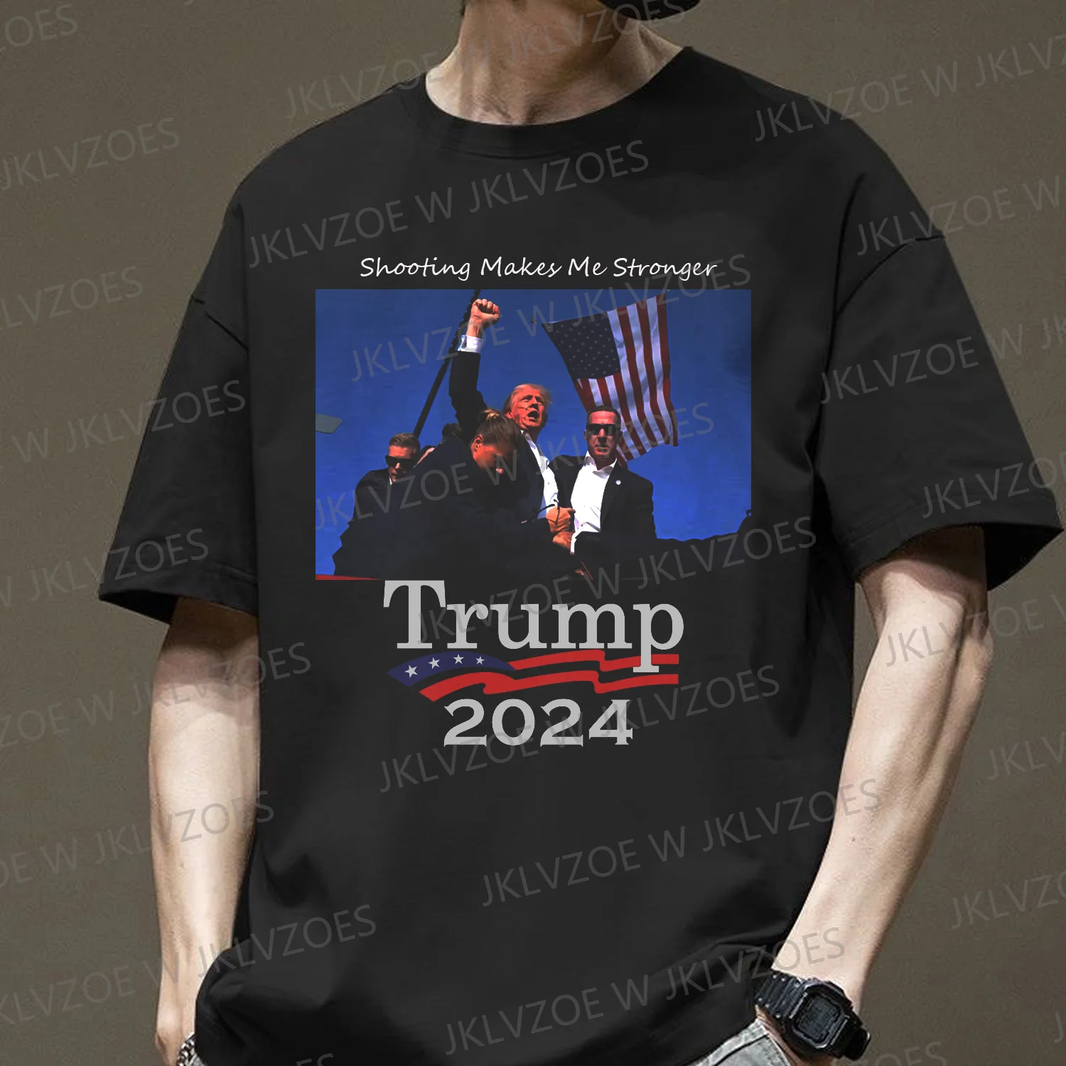 

2024 New Arriavl Trump America Sssembly Shoot FIGHT FIGHT FIGHT ShortsDesign Cotton Shirt
