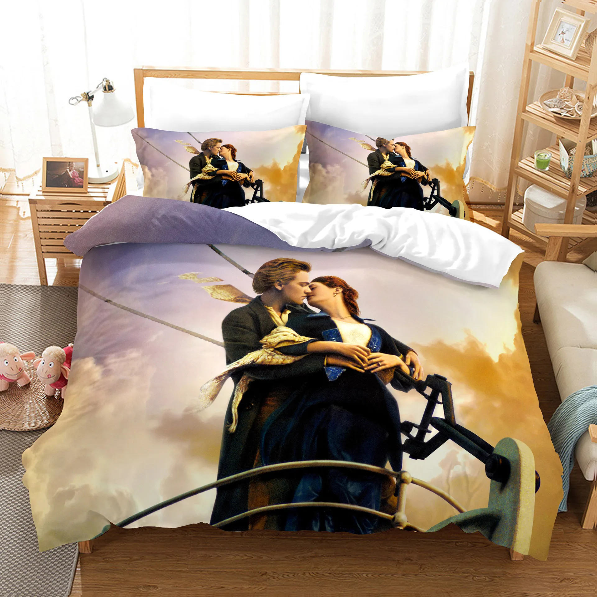 Titanic Jack And Rose Bedding Set Duvet Cover Sets Comforter Bed Linen Queen King Single Size Dropship