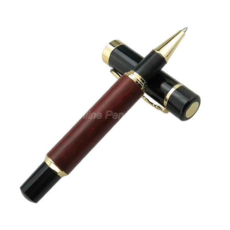 Jinhao 650 Classic Roller Ball Pen Natural Red Wood Barrel Writing Ink Pen Big Size Roller Ball Pen JR011