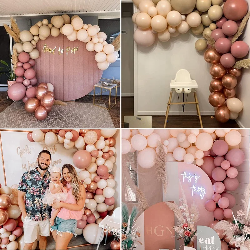 Promotion! 108Pcs Balloons Garland, Birthday Balloons, Blush Balloons Wedding Party Decoration For Retro Boho Wedding Baby Showe