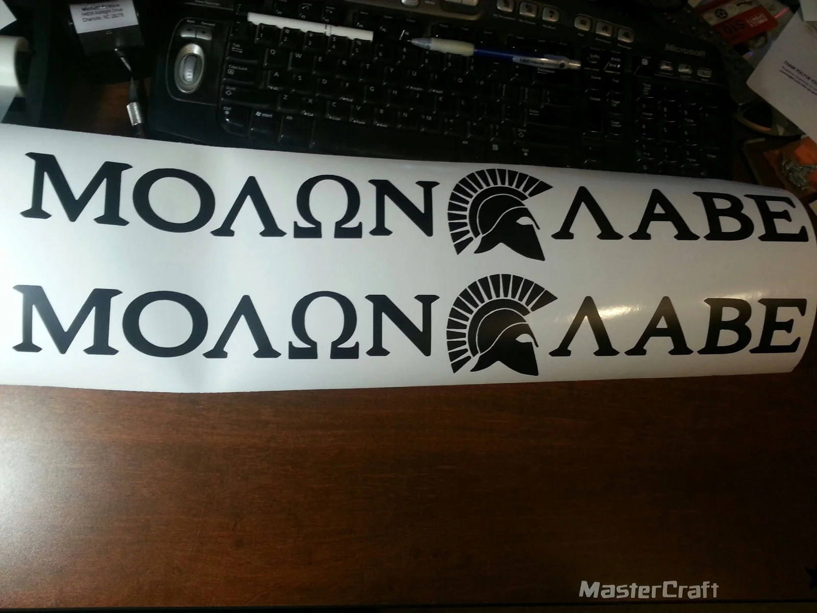 For 1Set/2Pcs 1Pair MOLON LABE Spartan Helmet Come and Take Hood Decals Truck  Wrangler JK TJ Car Styling