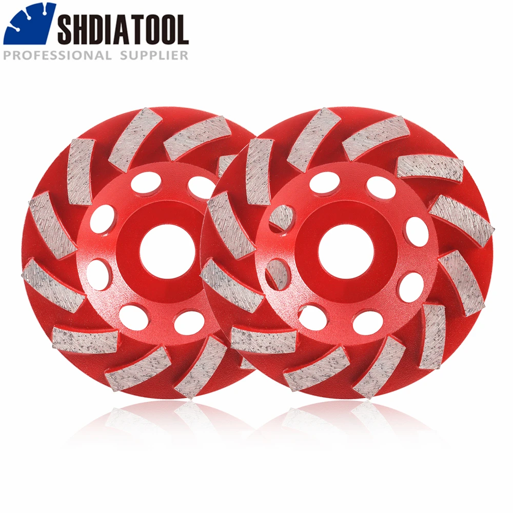 

SHDIATOOL 2PCS 4.5"/115mm Segmented Turbo Diamond Grinding Cup Wheel For Concrete And Masonry Material, Diamond Grinding Discs