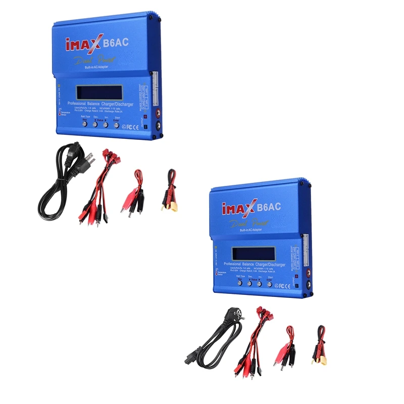 

For IMAX B6AC 80W RC Balance Charger+XT60 Cable Digital Li- Life Nimh Nicd PB Lipo Battery Discharger US Plug Easy To Use