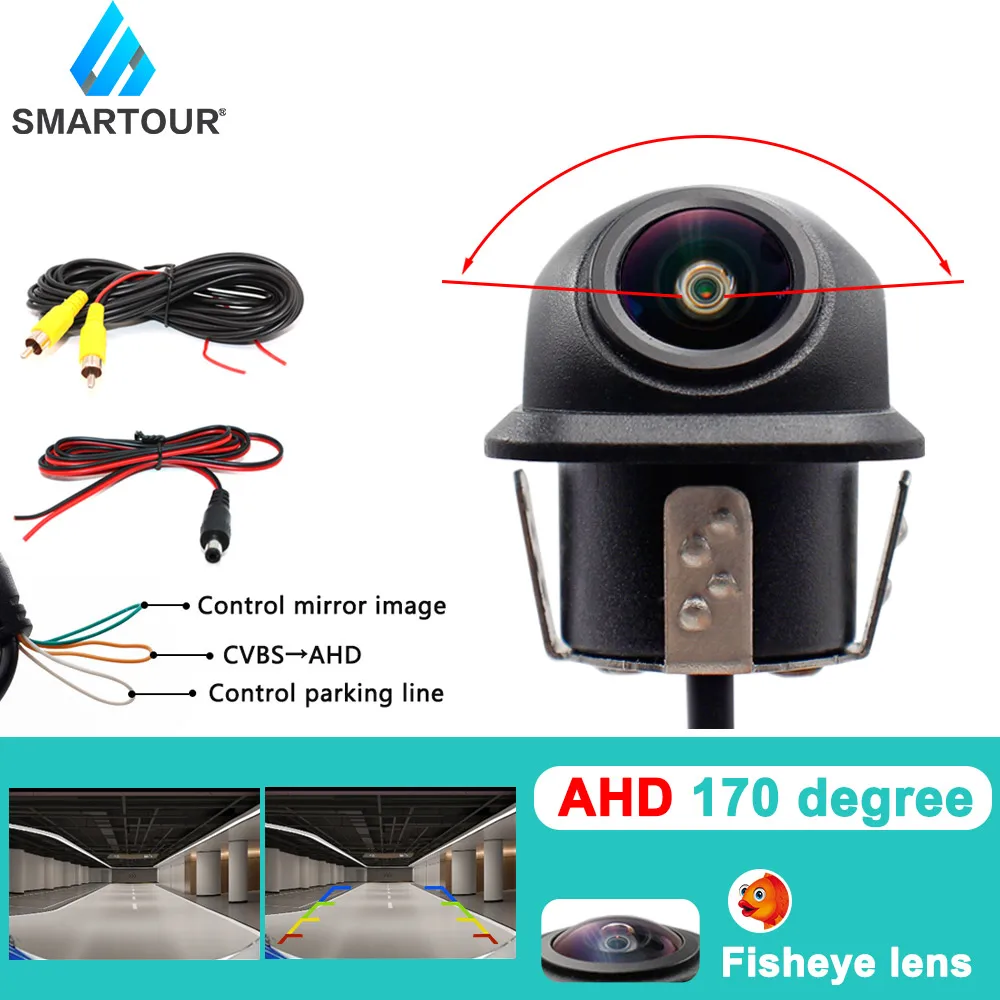 Smartour CCD Fisheye Lens Car Camera AHD 1080P Rear View Wide Angle Reversing Backup Camera HD Night Vision Auto Parking Assist image 3