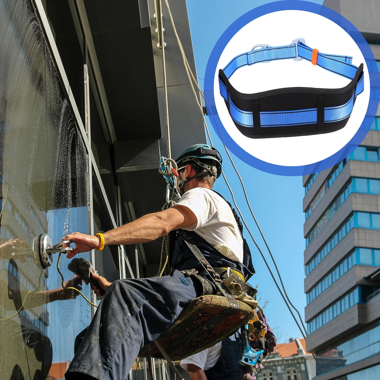 Single Lap Belt Premium Polyester Steel Waist Safety Harness Lightweight Portable Climbing Gear Body Protective Equipment Sweat