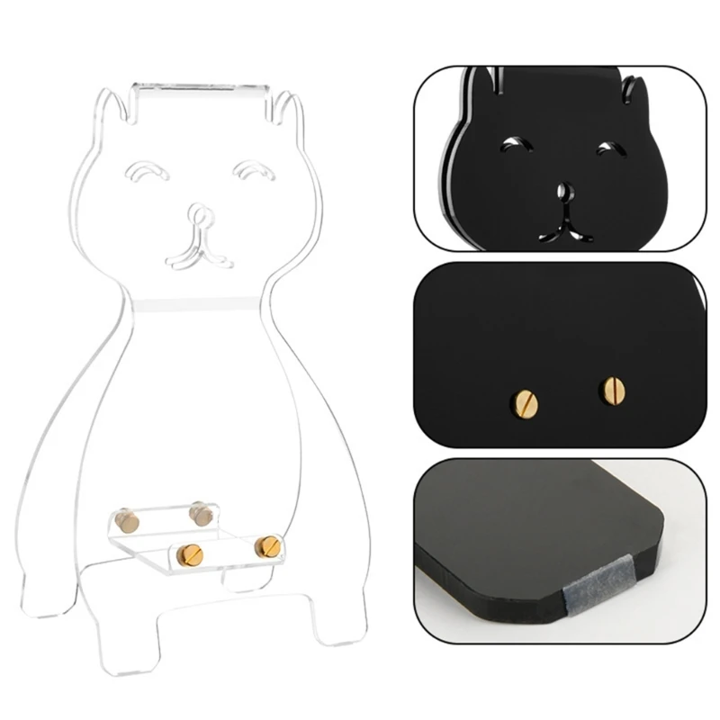 Cats Acrylic Headsets Support Stand, Desktop Organizers for Any Size Headphones with Secure Grip