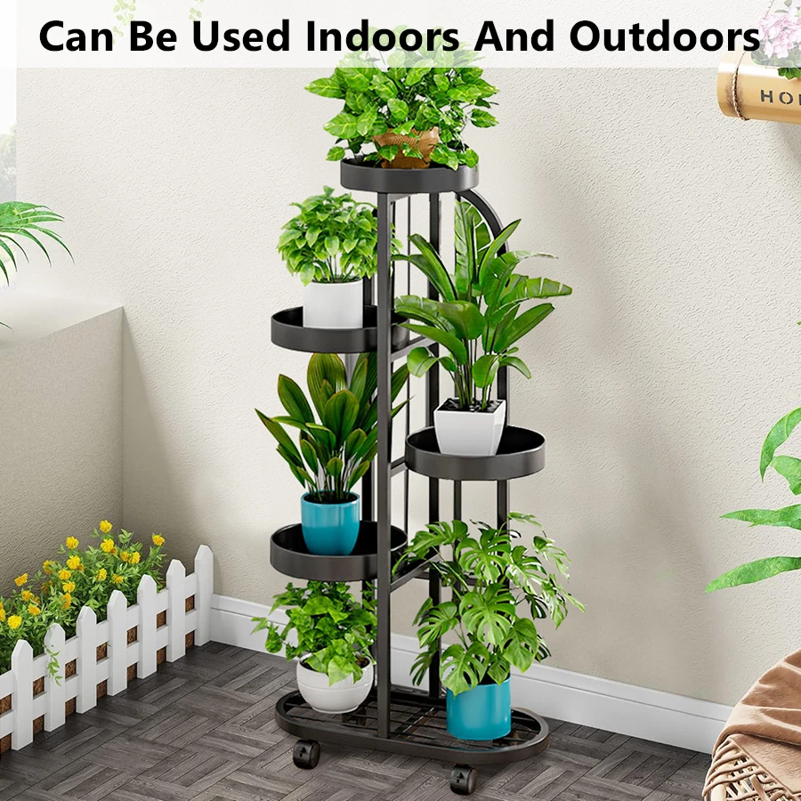 حامل نباتي، حامل زهور، رف أوعية زهور من الحديد المطاوع، رف شرفة قائم على الأرض، رف نباتات داخلي #5