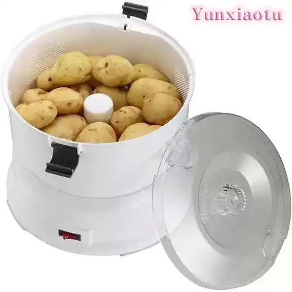 P01 P09 Electric Potato Peeler, Automatic Potato Peeling Machine with Vegetable Dryer Function for Home Kitchen
