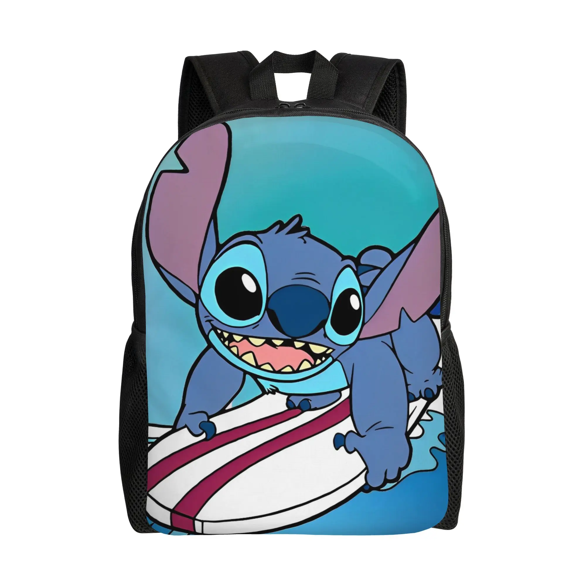 

Рюкзак Stitch Surfing для мужчин и женщин, модный, для старшей школы, деловой, повседневный, холщовый, с отделением для ноутбука и карманом