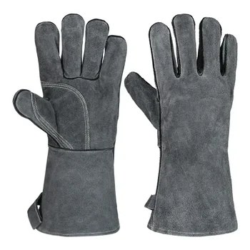 500 ℃   Gants de four résistants à la chaleur, mitaines de cuisson, gants de barbecue pour gril, isolation thermique, gants de soudage forgés en cuir