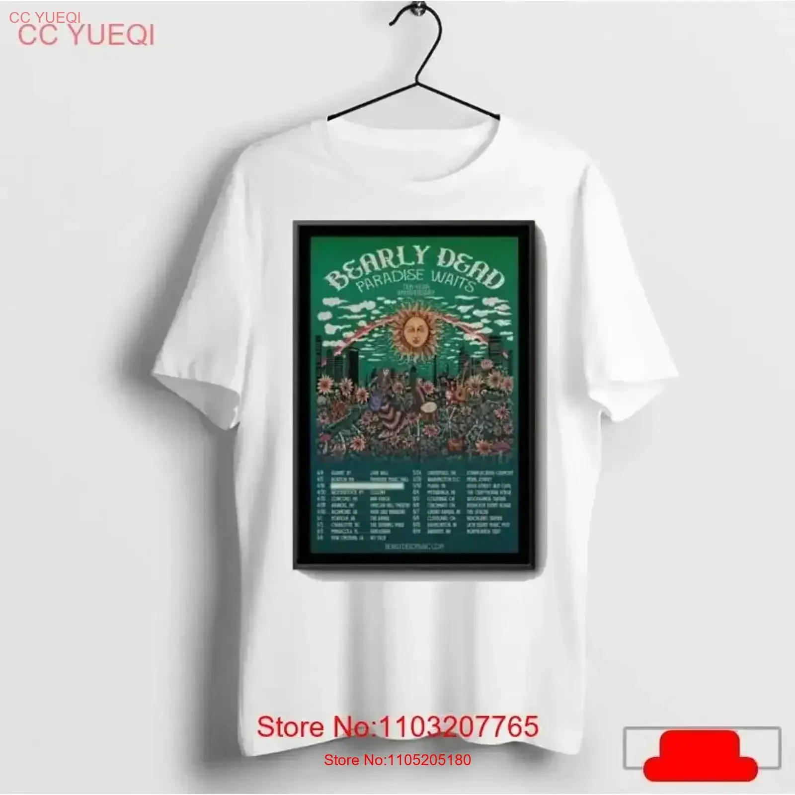 Bearly Dead Paradise Waits 10 Year Anniversary 2025 Tour Poster T Shirt vintage Washed Slightly streetwear Comfortable vintage
