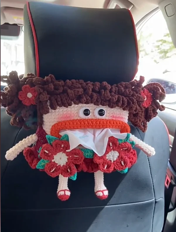 

Sausage Lips Big Mouth Tissue Box DIY Crochet Kit - Handmade Crocheted Tissue Box, Car Hanging Ornament