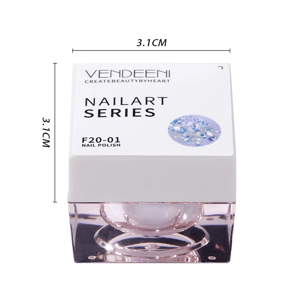 Vendeeni 15 Colors Glitter Sequins Gel Nail Polish Set Semi Permanent UV LED Soak Off Gel Varnish Shiny Gel Lacquer With Display