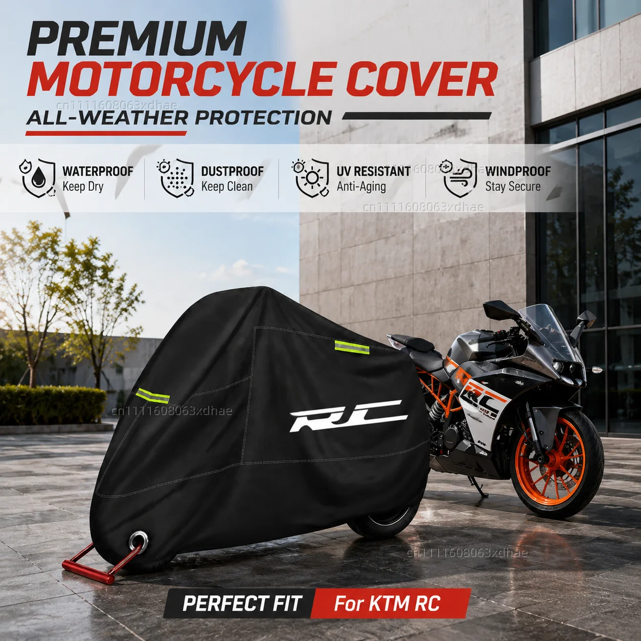 

Premium Motorcycle Cover All Weather Dust Rain UV Protection 190T Oxford Cloth For For KTM RC 125 200 250 390 rc390 2014 2015
