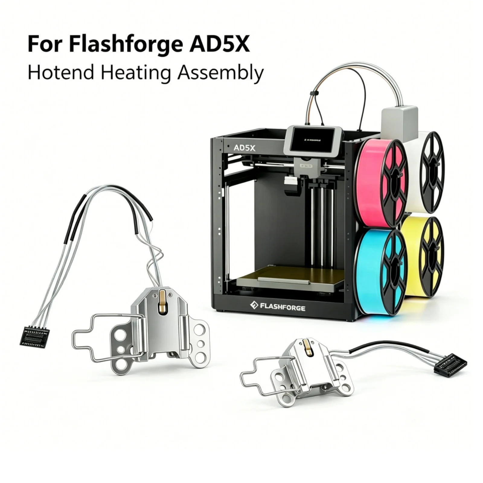 Image of Für Flashforge AD5X Hotend-Heizbaugruppe mit Heizpatrone und Thermistor, langlebige Hotend-Ersatzteile für AD5X Hotend