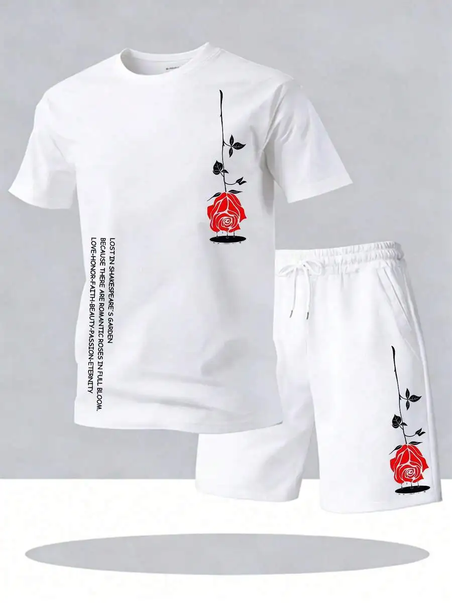 

Mens Cotton 2 Piece Set Streetwear Outfit Summer Casual Co-ords
