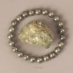 6/8MM Natural Pyrite Stone Bracelet for Men Promoting Blood Circulation Healing Energy Meditation Women Bracelets Jewelry Gifts