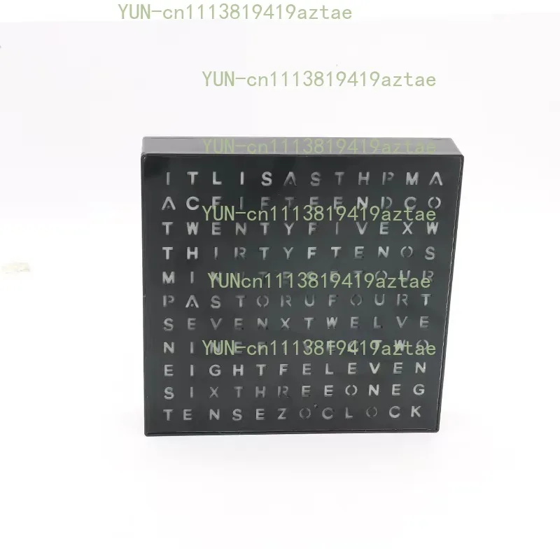 Letter Word Display Digital Clock Stylish English Time Readout Timer Office Desk Study Bedroom Decor