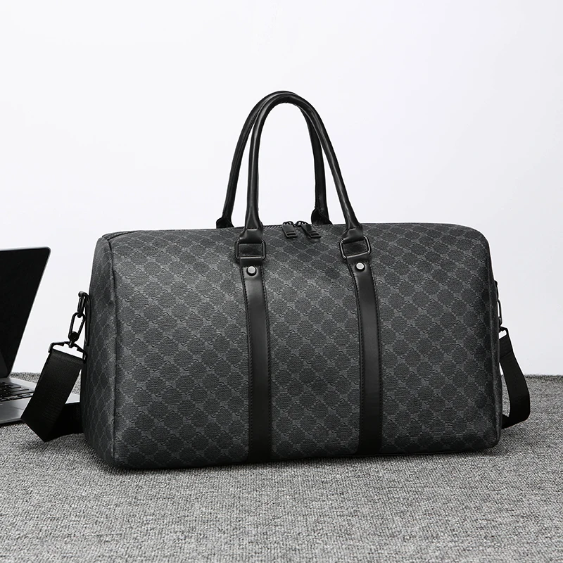 

Men’s Black Traveling Bag Large Capacity Business Travel Luggage Bag Classic Full Body Printed Handbag Shoulder Bags for Men