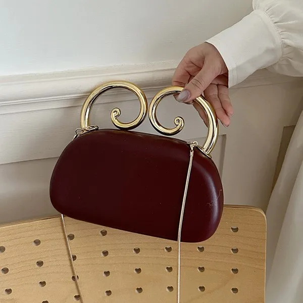 2026 new high-end texture fashion PU box bag metal portable messenger women's bag light luxury chain bag handbag