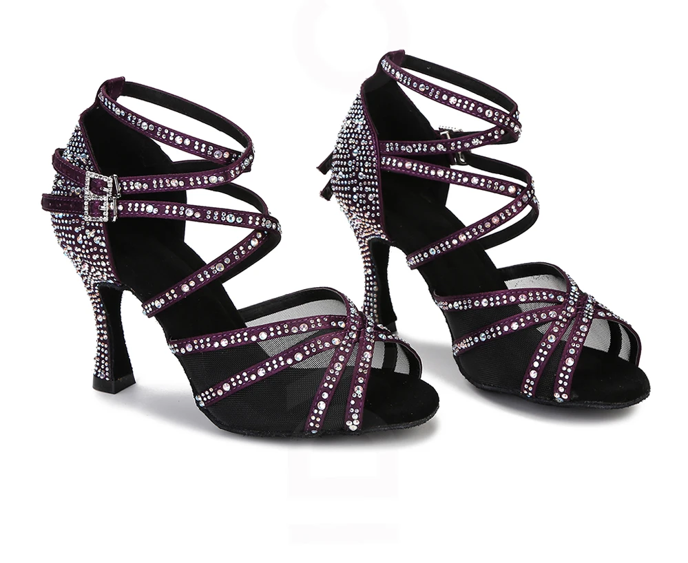 CINMIDY Damen Tanzschuhe Mesh Latein Tanzschuhe Ballroom Tanz Sneakers Seiden-Satin Hochzeitsschuhe Weiche Sohle Damensandalen – Detail 3