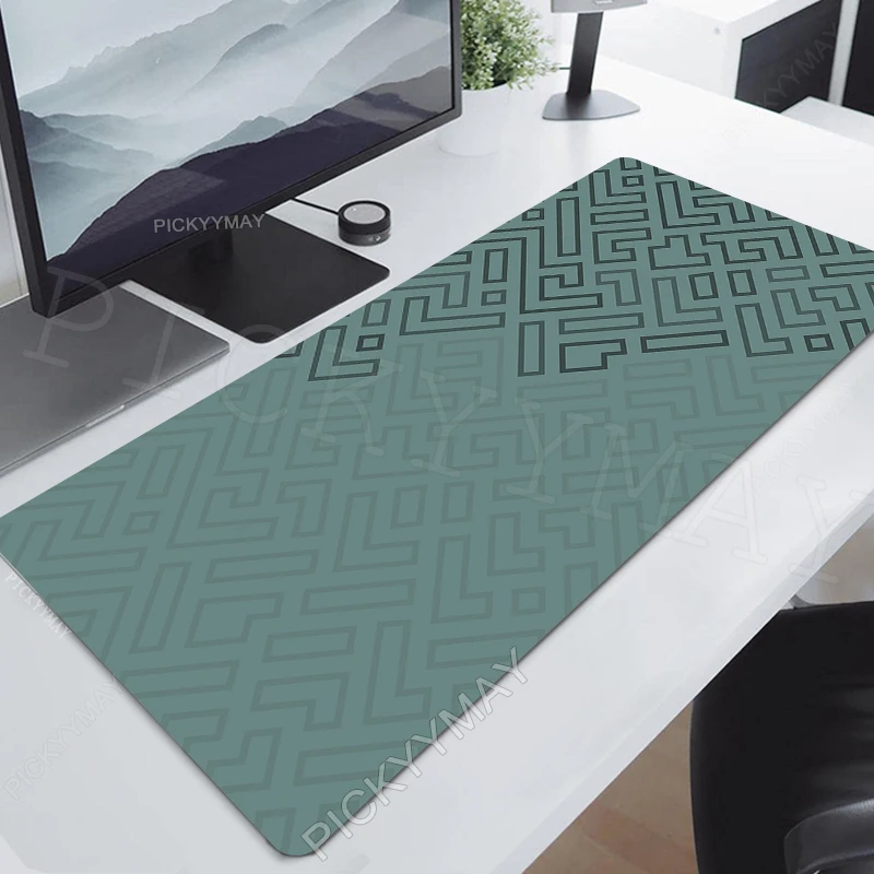 

Locking Edge Mouse Mat Large Rubber Mouse Pad Geometric Green Gaming Mousepads Gamer Mousepad Desk Pads Keyboard Mats 100x55cm