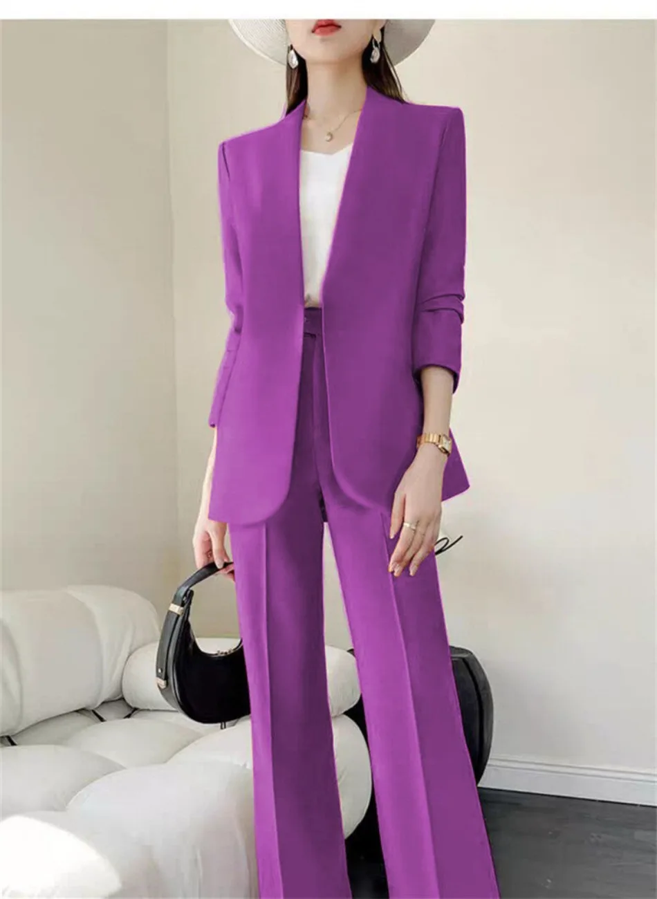 Mode 2-teilige Sets Damen Outfits Frühling Herbst Neu in Koreanische Hosen Sets Pendler Eleganter Anzug Mantel 2-teilige Sets Damen – Detail 18