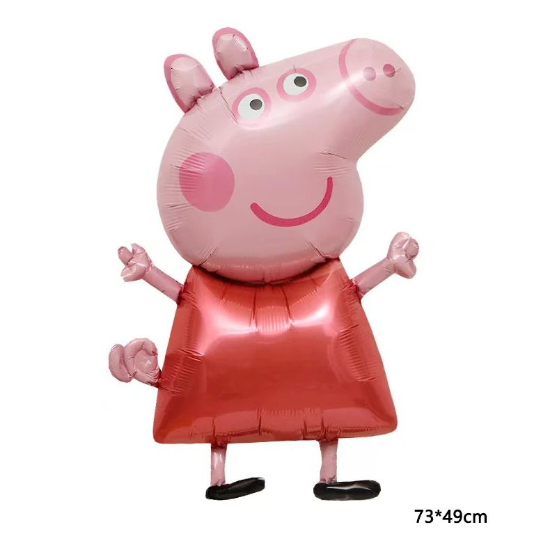 Peppa Pig Aluminum Foil Balloon Matching Kit Colorful Round Latex Balloons Toddler Celebration Decor Accessory
