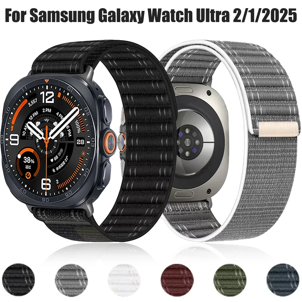 Wavy Nylon Strap for Samsung Galaxy Watch Ultra 2 1 47mm Breathable Sport Replacement Wristband for Galaxy Watch Ultra 2025 Band
