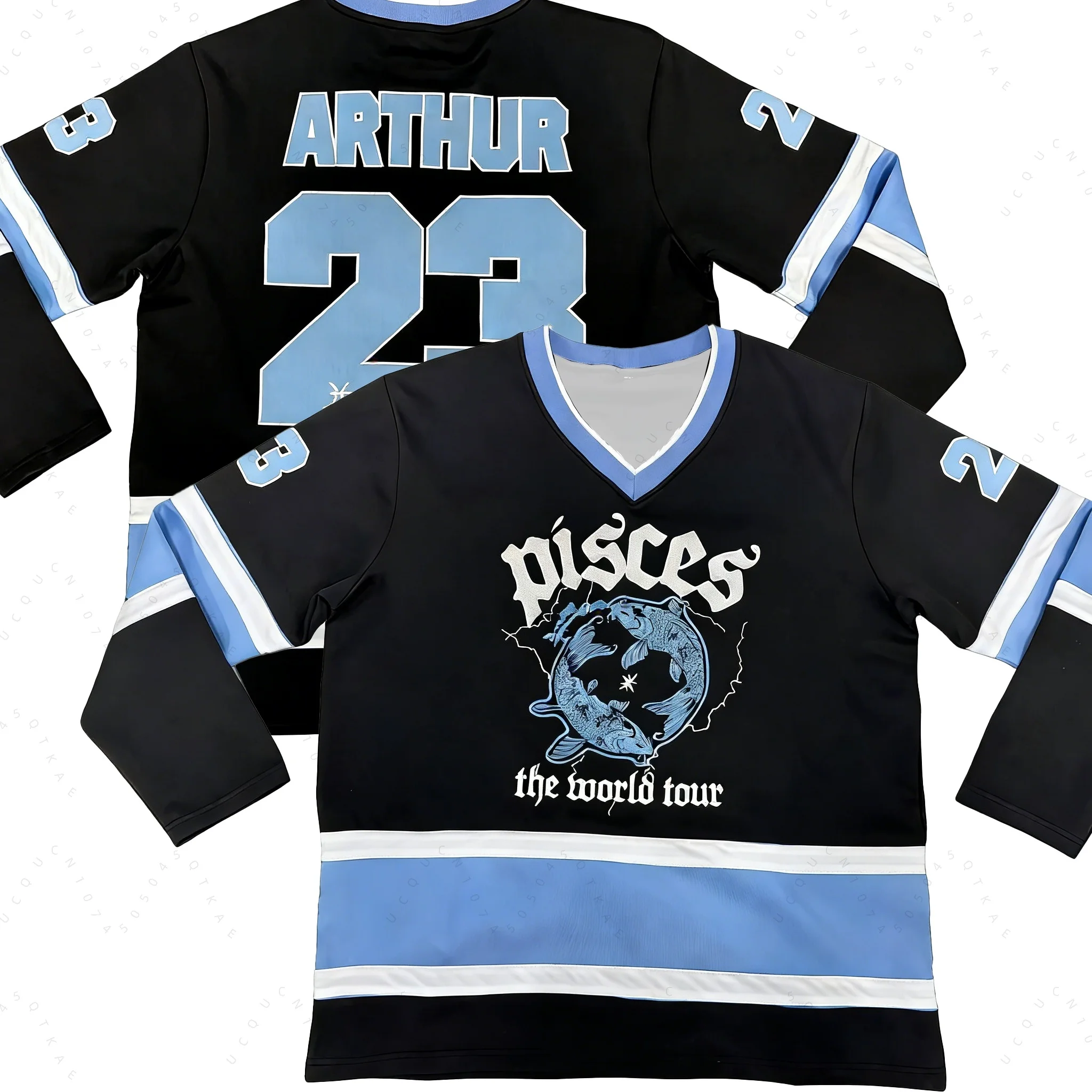 

James Arthur 23 Hockey Jersey The Pisces World Tour Merch Long Sleeve Unisex Fashion Sweatshirt for Men Women long-sleeved Tee