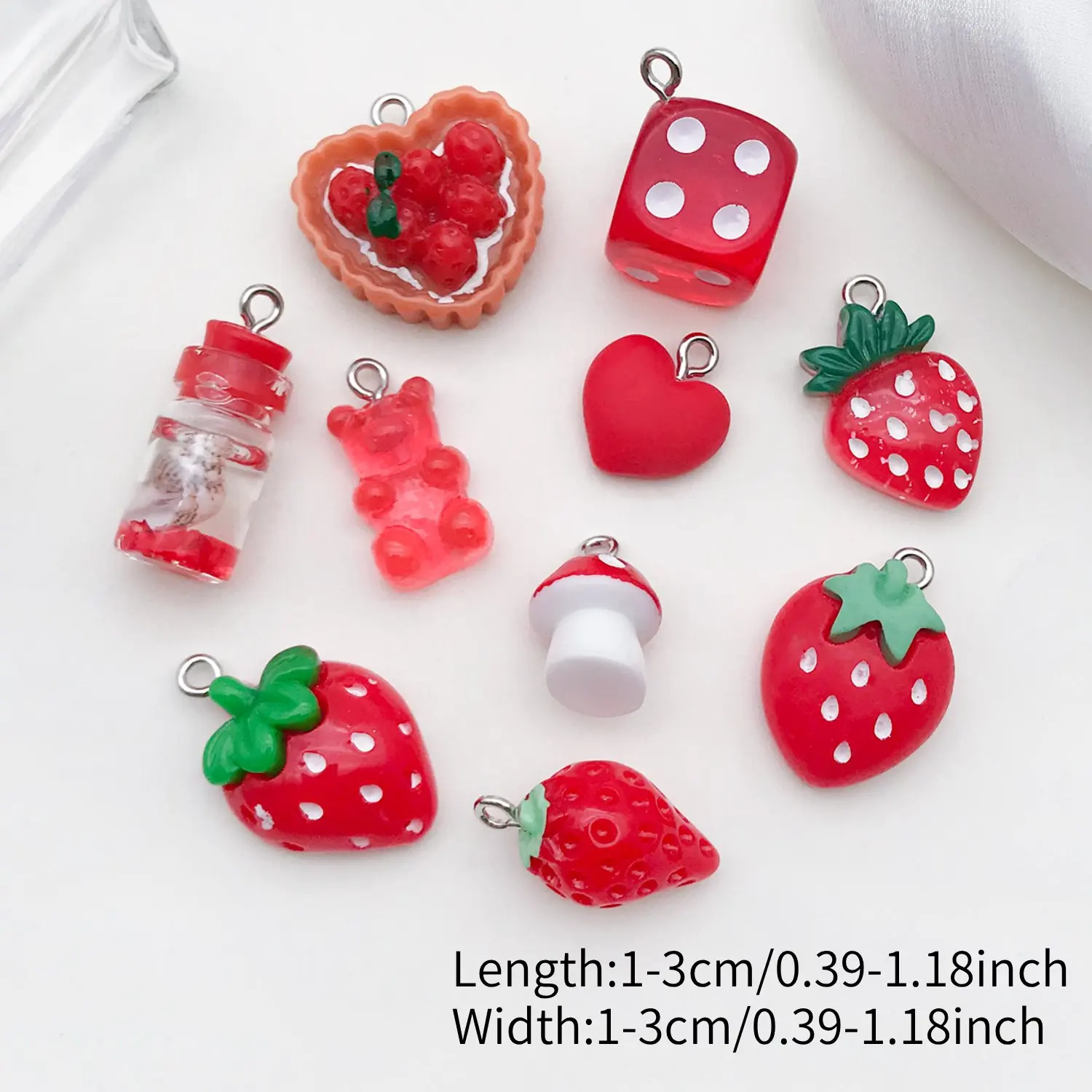 Randomly Mix 10pcs Colorful Resin Charms Cute Imitation Animal Fruit Food Series Pendants For DIY Jewelry Making Accessories
