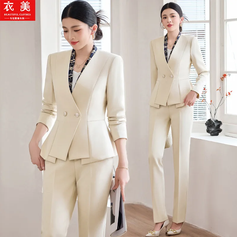 Women's Suit Set for Spring and Autumn, Teacher Workwear, Professional Suit, Formal High-end General Manager Workwear, Business