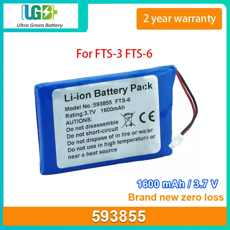 

UGB New Battery For FTS-3 FTS-6 593855 1ICP6/39/55 medical battery 1600mAh 3.7V