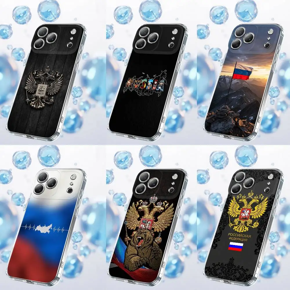 

Russian Flag Passport Emblem Map Phone Case For iPhone 17,16,15,14,13,12,11 Plus,Pro,Max,Plus,E,SE4,Air,Mini Transparent