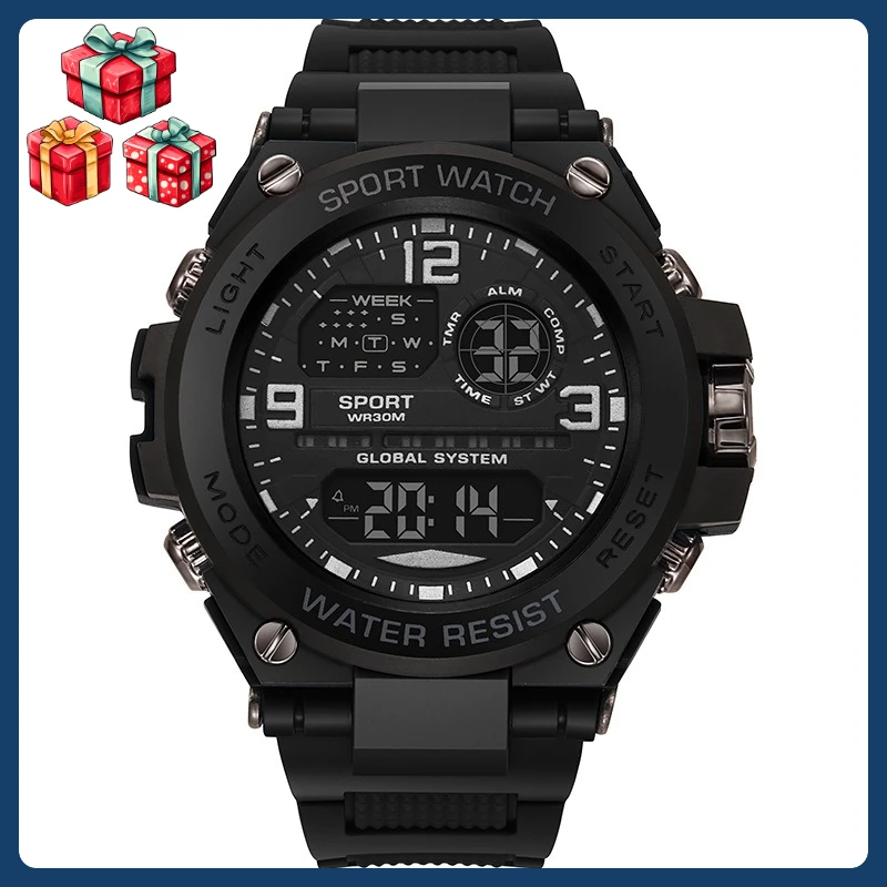 Waterproof Digital Sports Watch for Men with LED Display Alarm Chronograph Stopwatch for Outdoor Hiking Running