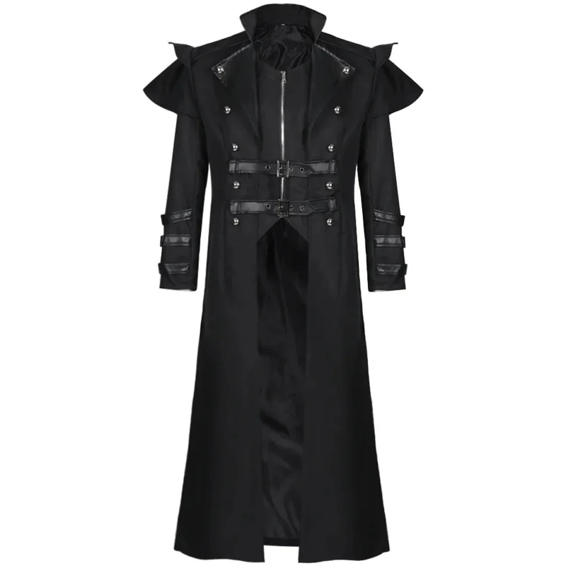 MEN Medieval Dress Steampunk Pirate Cosplay Costumes Jacket Coat Victorian Gothic Clothing