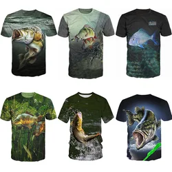 Men Vintage Fishing T Shirt 3d Print Casual Short Sleeve Loose Loose Tshirt For Men Sweatshirt Men's Top Clothing Outdoor Sports