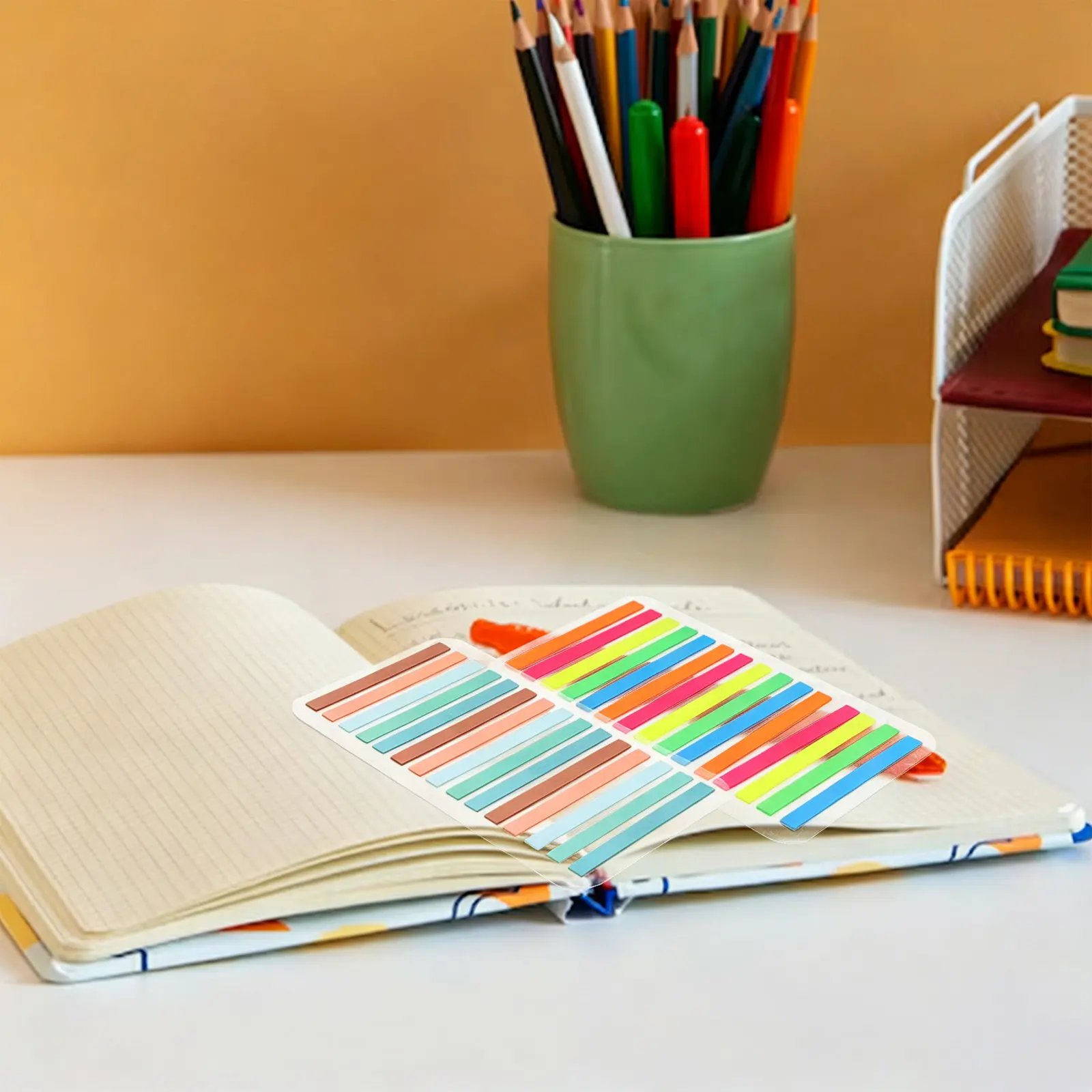 1Set Highlight Marker Sticky Page Tags Transparent Reading Strips Lightweight Adhesive Index Tabs Portable Sentence Markers