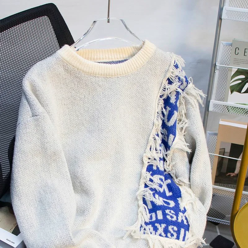 

Дизайн лоскутного свитера Raw Edge, модный брендовый свободный пуловер