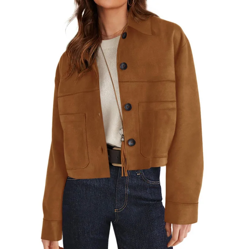 Lady Cloth Fall/winter New Women's Coat False Suede Short Fashion Random Jacket Women's Casual Dresses Y2k、 Elegant Vestidos Pro