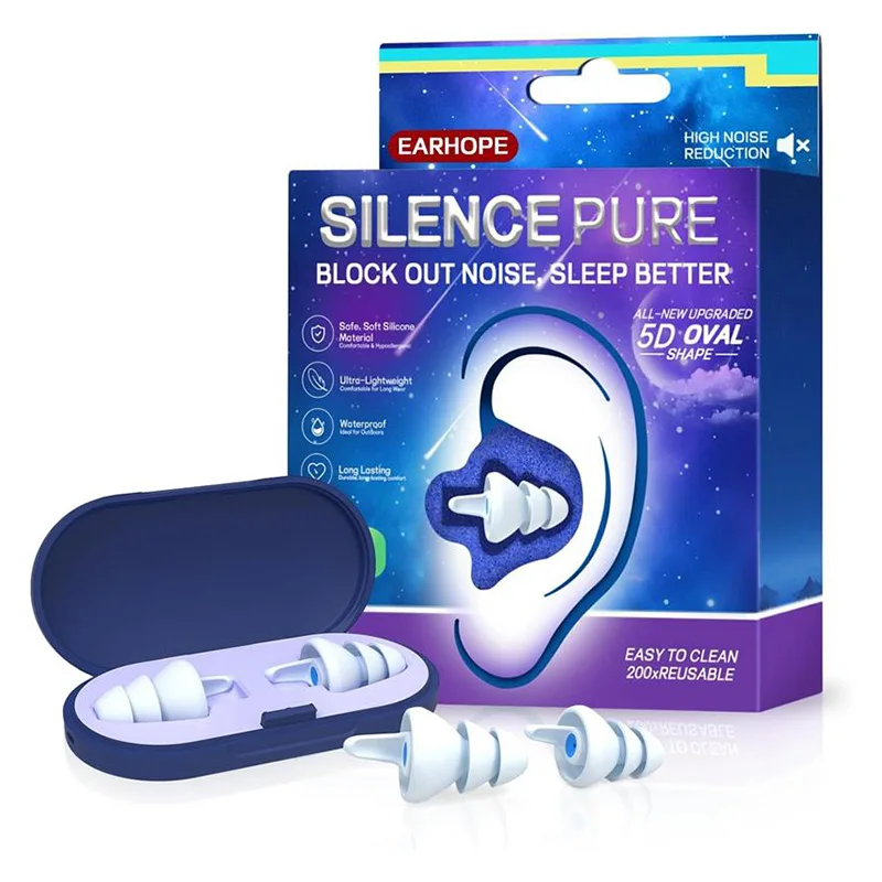 

Ear Plugs For Sleeping Soft Reusable Gel Ear Plugs For Noise Reduction Focus 3D Oval Noise Cancelling Design For Side Sleepers