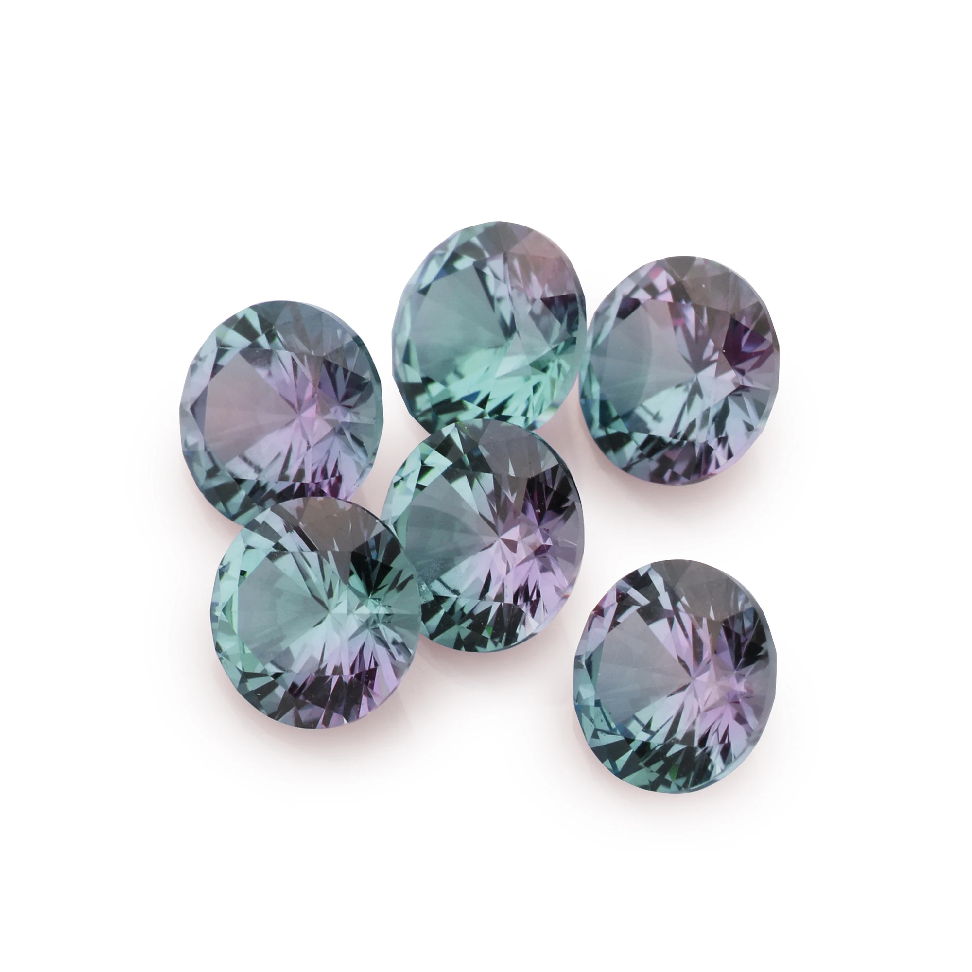 1PCS Simulated Alexandrite Round Faceted Stone,Color Change Stone,June Birthstone,Unique Gemstone,Loose Stone 4110202