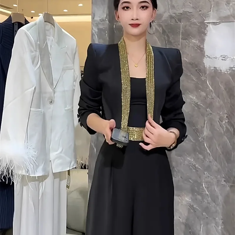 

Fashion Autumn Fashion High Sense Temperament Small Fragrance Long Sleeve Color Matching High Waist Loose Cardigan Ladies Coat
