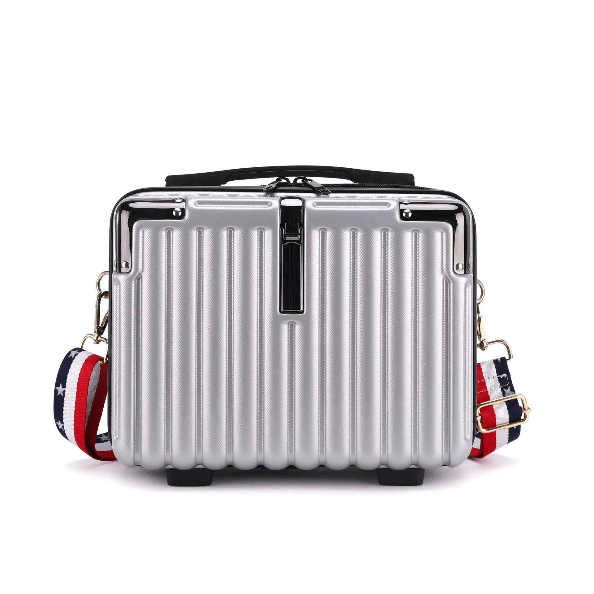 Urban Simple Cosmetic Case Suitcase 14 Inch Pc Material Unisex Simple Cosmetic Case