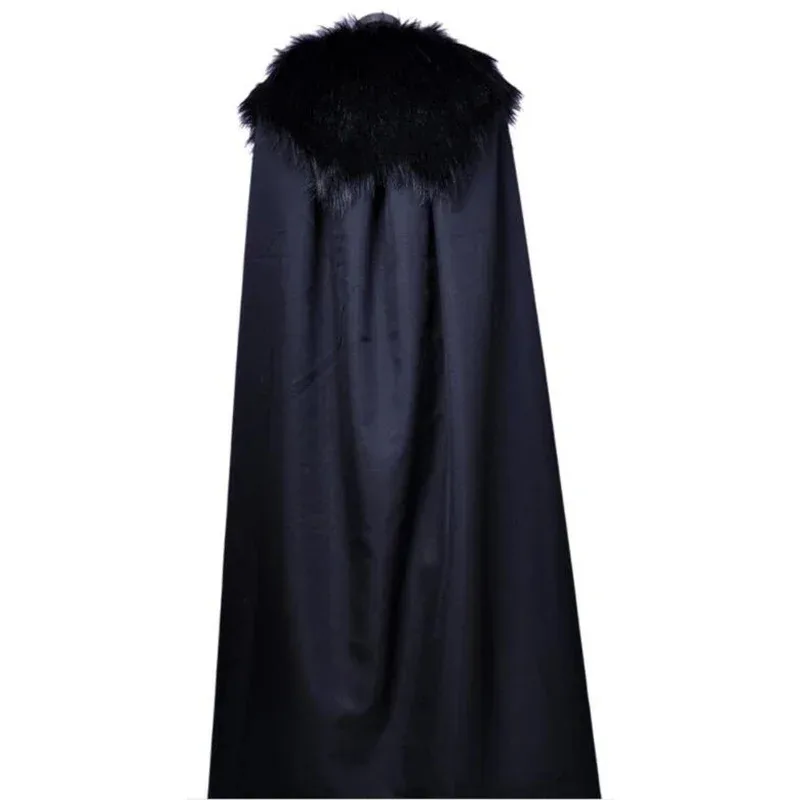 House Dragon Jon Cosplay Snow Costumes Men's Black Cloak Uniform Full Set Coat Role-playing Outfits Halloween Carnival Suits