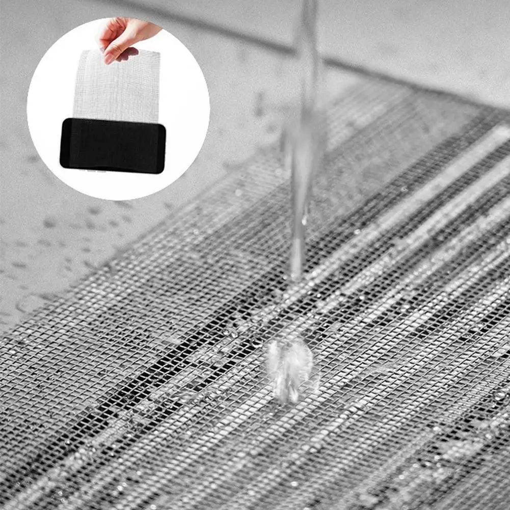 Disposable Hair Drain Catcher Mesh Cutable Anti-blocking Shower Self-Adhesive Floor Drain Stickers for Bathroom Kitchen Sink