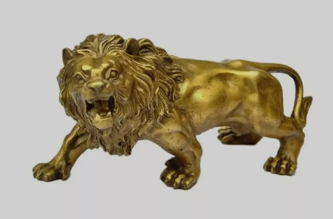 collectable Brass Copper Handwork carved Lion big Lions statues