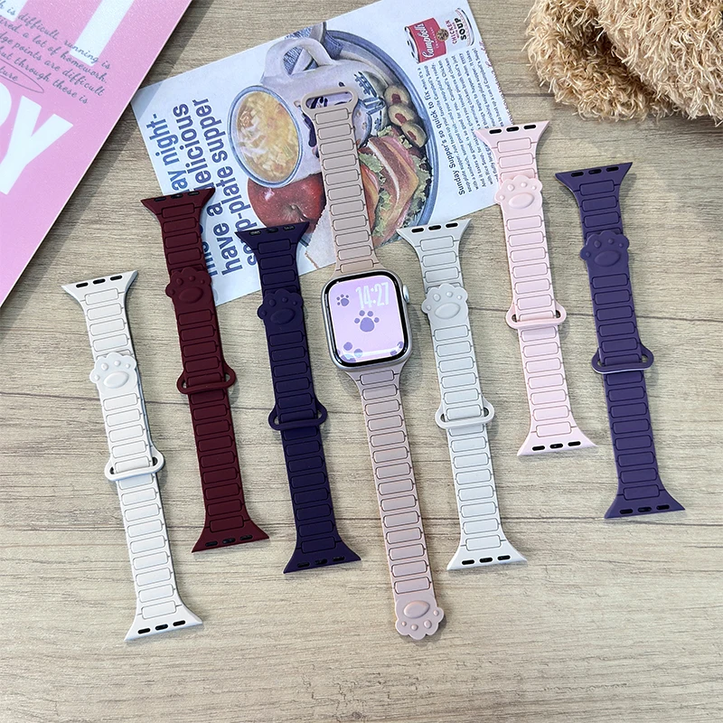 حزام سيليكون مغناطيسي لساعة أبل ألترا 3 40 مللي متر 44 مللي متر 46 مللي متر 45 مللي متر 49 مللي متر 42 مللي متر 41 مللي متر كوريا سوار iWatch 11 10 SE 9 8 7 6 #6