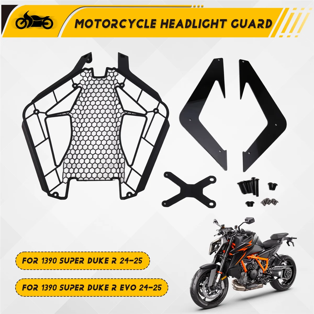 

Защитная решетка для фар мотоцикла, защитный чехол для 1390 Super Duke R Evo SuperDuke 1390 R 2024-2025, черный