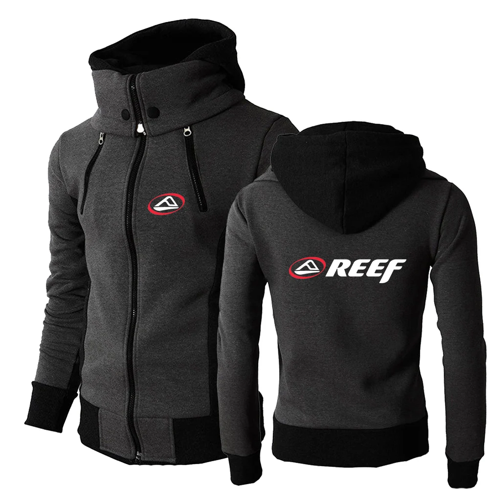 

2024 Reef Logo Men New Style Brand Spring and Autumn Zipper Hoodie Printing Three-color Causal Comfortable Coat Tops